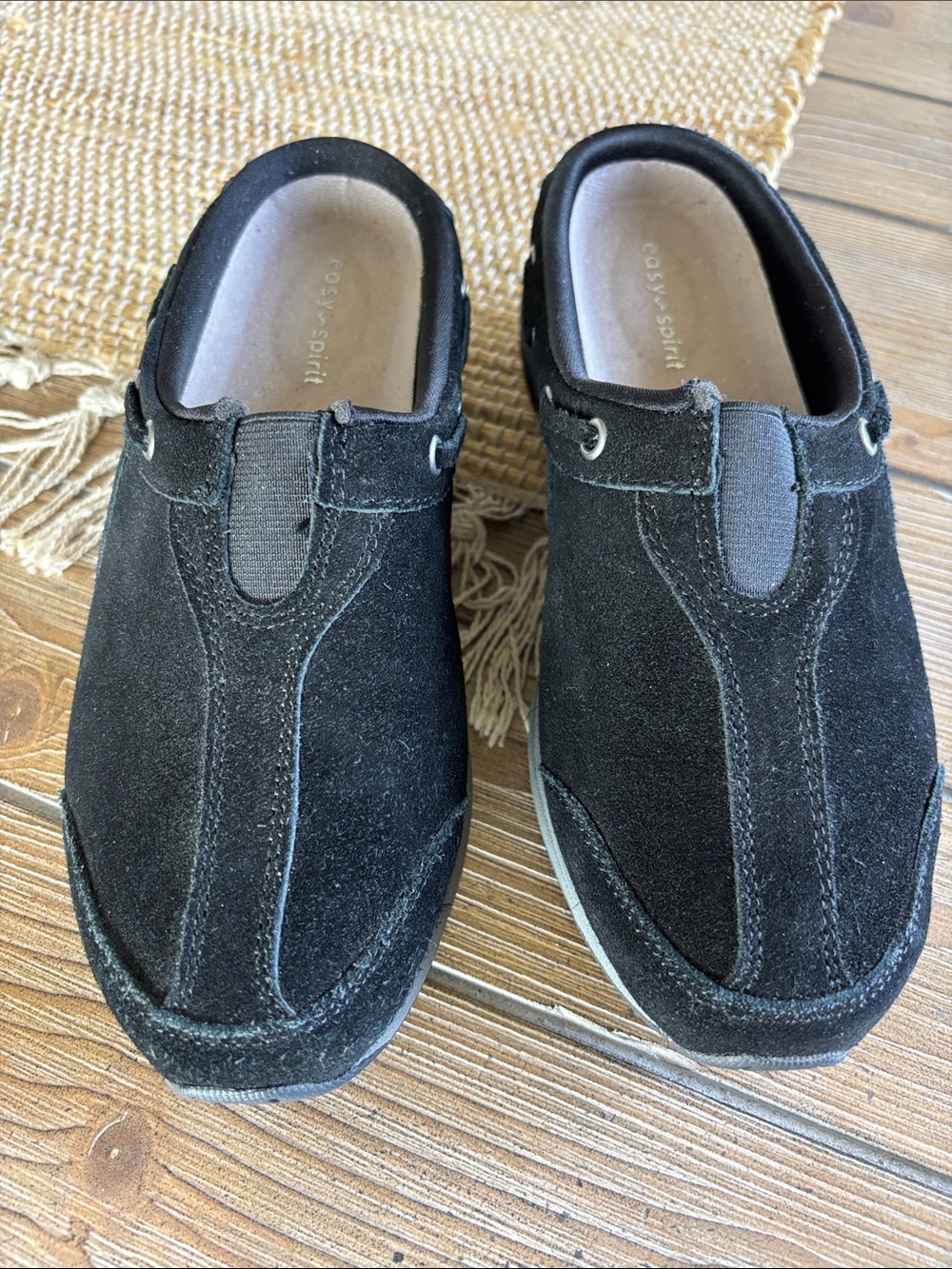 Black Suede Easy Spirit Slip-On Shoes